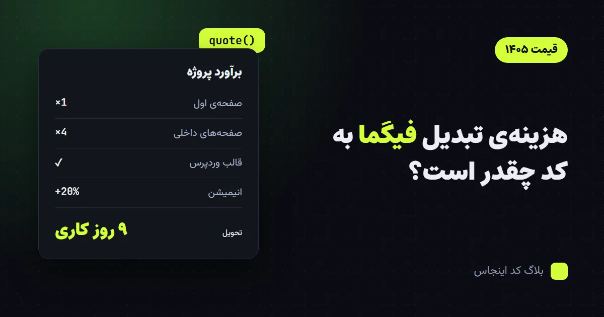 برآورد هزینه‌ی تبدیل طرح به کد با تعداد صفحه و گزینه‌ها